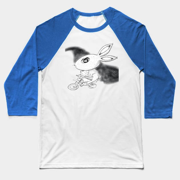 Motorbike Bunny Baseball T-Shirt by Mooseberry1